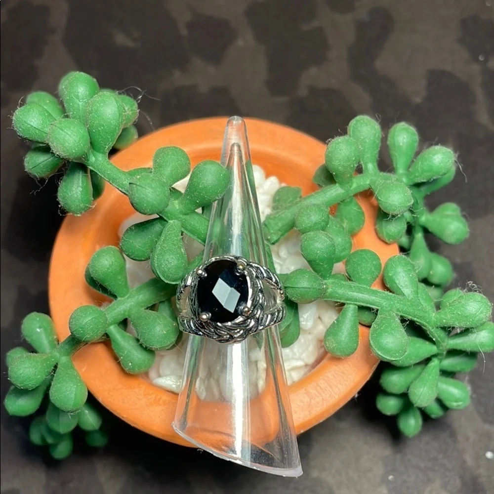 💍💍💍2/40$💍💍💍Silver Ring with Black Stone-7